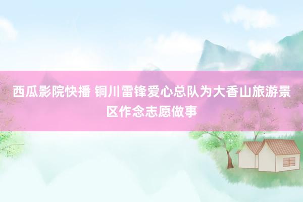 西瓜影院快播 铜川雷锋爱心总队为大香山旅游景区作念志愿做事