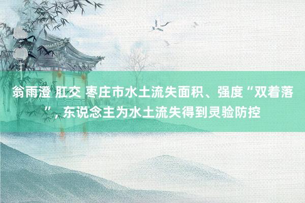 翁雨澄 肛交 枣庄市水土流失面积、强度“双着落”, 东说念主为水土流失得到灵验防控