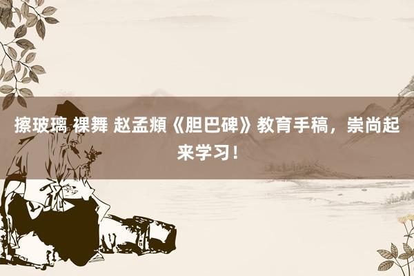 擦玻璃 裸舞 赵孟頫《胆巴碑》教育手稿，崇尚起来学习！