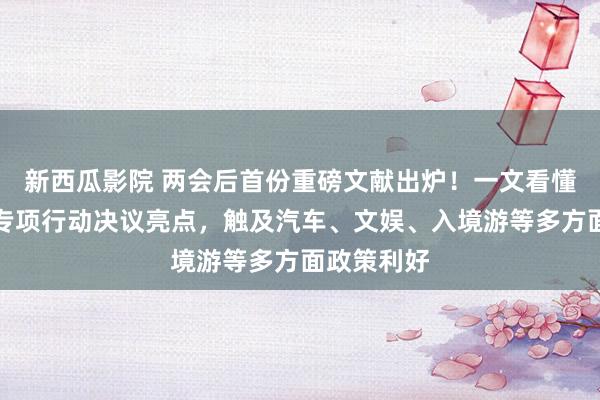 新西瓜影院 两会后首份重磅文献出炉！一文看懂提振迫害专项行动决议亮点，触及汽车、文娱、入境游等多方面政策利好